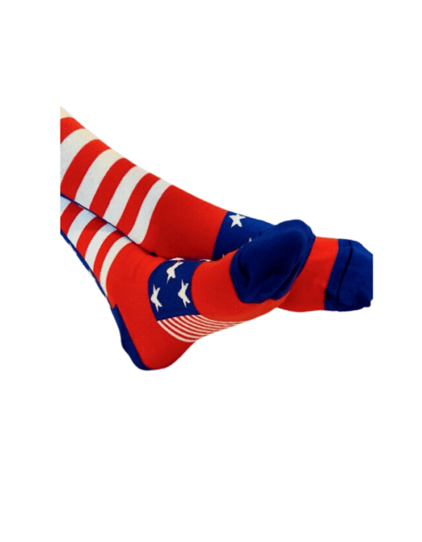 patriotic socks on feet