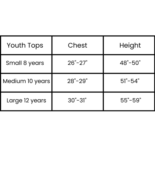 tee shirt size chart